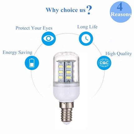 E14 2.5W 24 LEDs SMD 5730 LED Corn Light Bulb, AC 110-220V (White Light)-garmade.com