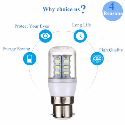 B22 2.5W LED Corn Light 24 LEDs SMD 5730 Bulb, AC 110-220V (White Light)-garmade.com