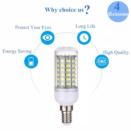 E14 5.5W 69 LEDs SMD 5730 LED Corn Light Bulb, AC 220-240V (White Light)-garmade.com