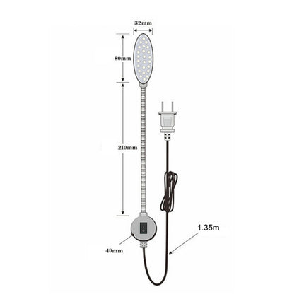 LED Sewing Machine Lamp Dimmable Magnet Working Energy-saving Lamp 821 Lamp Beads (US Plug)-garmade.com