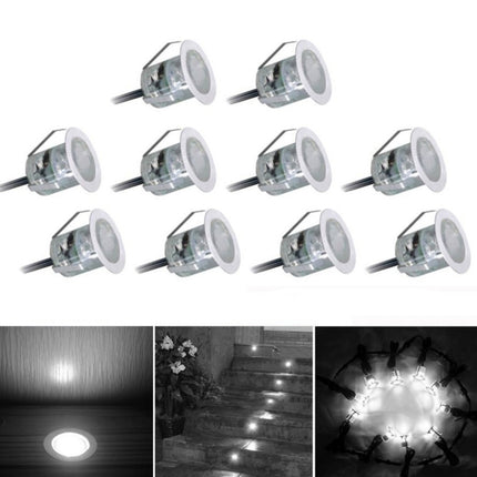 10 PCS 6W Recessed Stair Underground Lamp, SMD 2835 500-600LM 2800-3200K Deck Light Buried Lamps LED Floor Light Wall Spotlight, Cutout Size: 30x22mm(White Light)-garmade.com