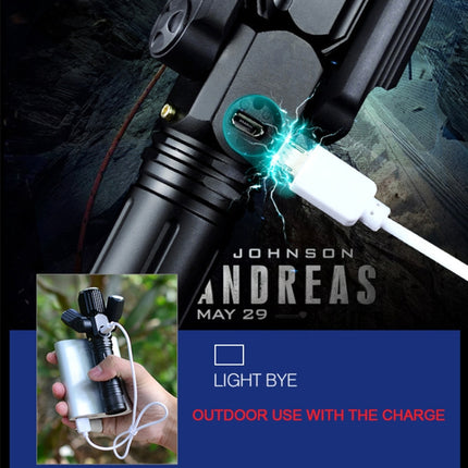 KS-738 USB Charging Waterproof T6+XPE Zoomable LED Flashlight with 4-Modes-garmade.com