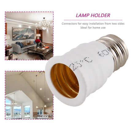 E12 to E14 Light Lamp Bulbs Adapter Converter (White)-garmade.com