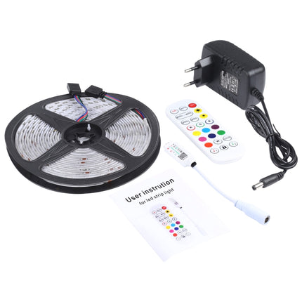5m 150 LEDs SMD 5050 IP65 Waterproof Bluetooth RGB Light Strip with 24-keys Remote Control, EU Plug-garmade.com
