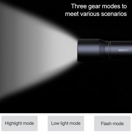 Original Xiaomi Youpin BEEBEST Portable Flashlight，Support Three-gear Mode(Black)-garmade.com