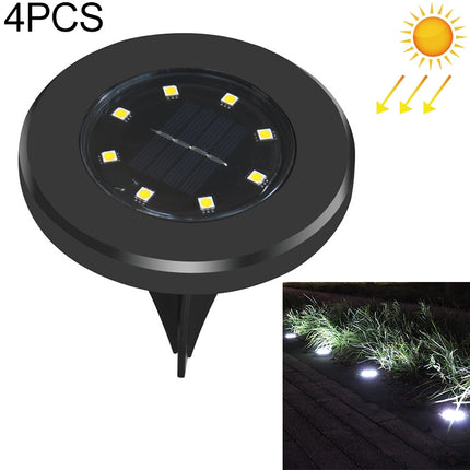 4 PCS 8 LEDs IP65 Waterproof Solar Powered Buried Lamp Garden Villa Garden Lawn Decorative Spotlight(White Light)-garmade.com