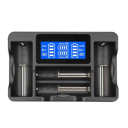 YS-4 Universal 18650 26650 Smart LCD Four Battery Charger with Micro USB Output for 18490/18350/17670/17500/16340 RCR123/14500/10440/A/AA/AAA-garmade.com