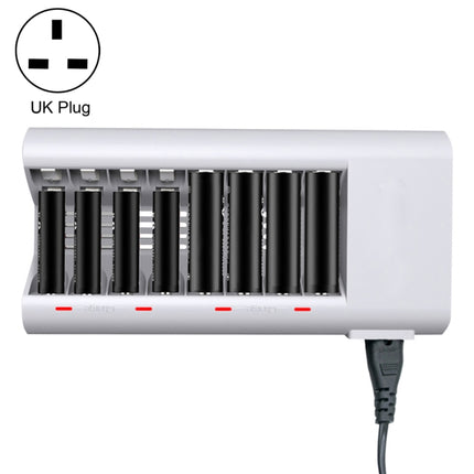 100-240V 8 Slot Battery Charger for AA & AAA Battery, UK Plug-garmade.com