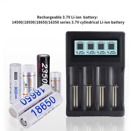 Micro USB 4 Slot Battery Charger for 3.7V Lithium-ion Battery, with LCD Display-garmade.com