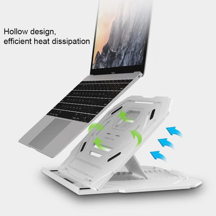 T3 Multi-function Hollow Design Cooling Bracket with 10-Level Adjustable Angle for Notebook, MacBook, iPad, Mobile Phones(Black)-garmade.com