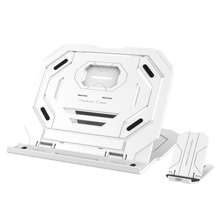 T3 Multi-function Hollow Design Cooling Bracket with 10-Level Adjustable Angle for Notebook, MacBook, iPad, Mobile Phones(White)-garmade.com