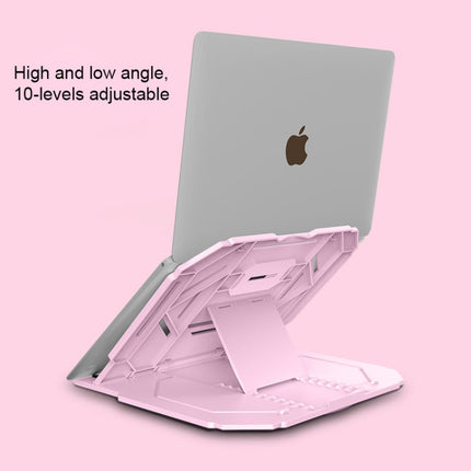 T3 Multi-function Hollow Design Cooling Bracket with 10-Level Adjustable Angle for Notebook, MacBook, iPad, Mobile Phones(White)-garmade.com