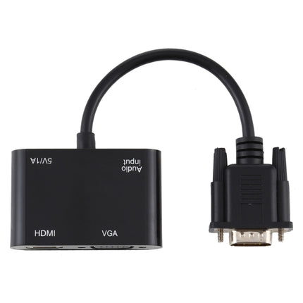 2 in 1 VGA to HDMI + VGA 15 Pin HDTV Adapter Converter with Audio-garmade.com