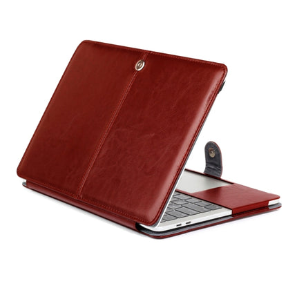 For 2016 New Macbook Pro 15.4 inch A1707 Laptop Crazy Horse Texture Horizontal Flip Leather Case(Coffee)-garmade.com