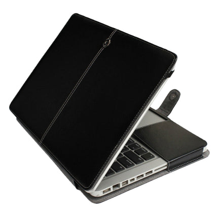 For Macbook Pro 15.4 inch Laptop Crazy Horse Texture Horizontal Flip Leather Case (Black)-garmade.com