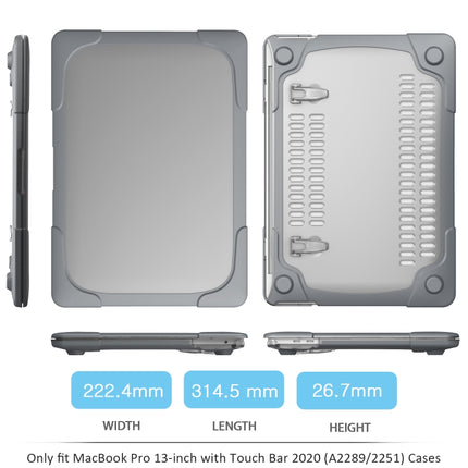 For MacBook Pro 13 inch 2022 & A2289 / A2251 / A2338 2020 PC + TPU Two Colors Laptop Protective Case(Grey)-garmade.com