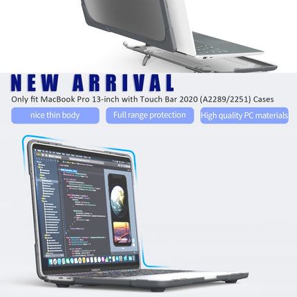 For MacBook Pro 13 inch 2022 & A2289 / A2251 / A2338 2020 PC + TPU Two Colors Laptop Protective Case(Grey)-garmade.com