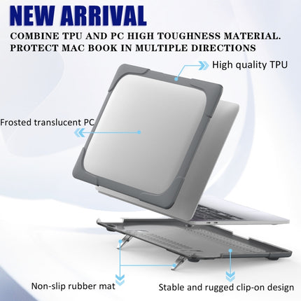For MacBook Pro 13 inch 2022 & A2289 / A2251 / A2338 2020 PC + TPU Two Colors Laptop Protective Case(Grey)-garmade.com