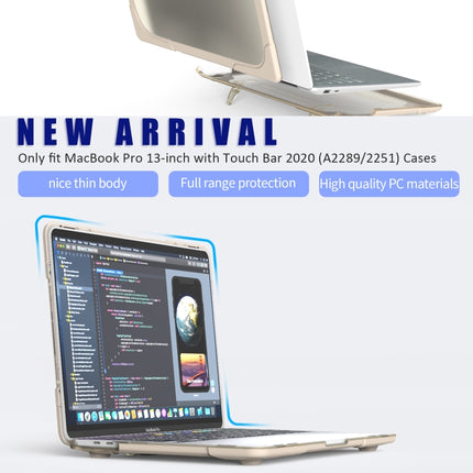 For MacBook Pro 13 inch 2022 & A2289 / A2251 / A2338 2020 PC + TPU Two Colors Laptop Protective Case(Gold)-garmade.com