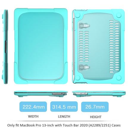 For MacBook Pro 13 inch 2022 & A2289 / A2251 / A2338 2020 PC + TPU Two Colors Laptop Protective Case(Mint Green)-garmade.com