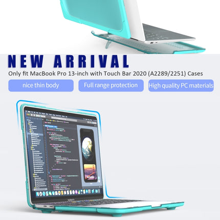 For MacBook Pro 13 inch 2022 & A2289 / A2251 / A2338 2020 PC + TPU Two Colors Laptop Protective Case(Mint Green)-garmade.com