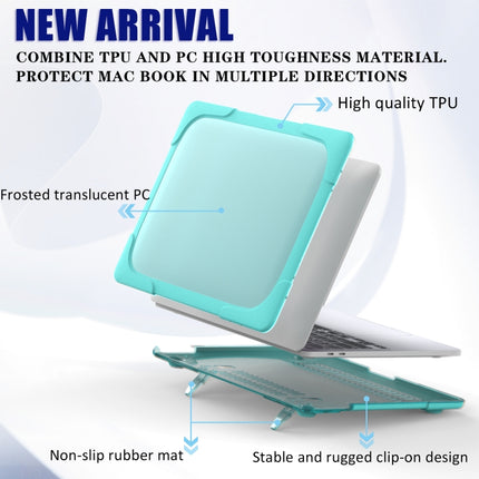 For MacBook Pro 13 inch 2022 & A2289 / A2251 / A2338 2020 PC + TPU Two Colors Laptop Protective Case(Mint Green)-garmade.com