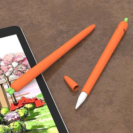 LOVE MEI For Apple Pencil 2 Carrot Shape Stylus Pen Silicone Protective Case Cover(Orange)-garmade.com