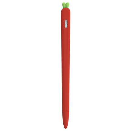 LOVE MEI For Apple Pencil 2 Carrot Shape Stylus Pen Silicone Protective Case Cover(Red)-garmade.com