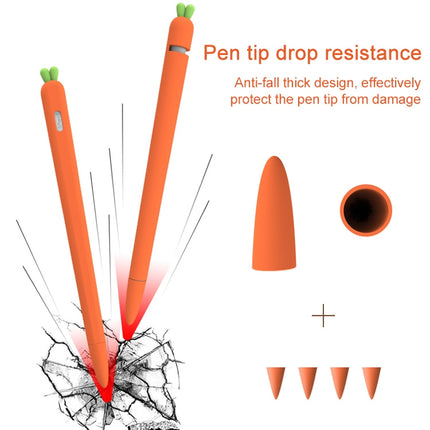 LOVE MEI For Apple Pencil 2 Carrot Shape Stylus Pen Silicone Protective Case Cover(White)-garmade.com