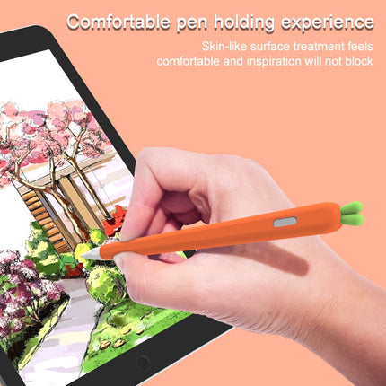 LOVE MEI For Apple Pencil 2 Carrot Shape Stylus Pen Silicone Protective Case Cover(White)-garmade.com