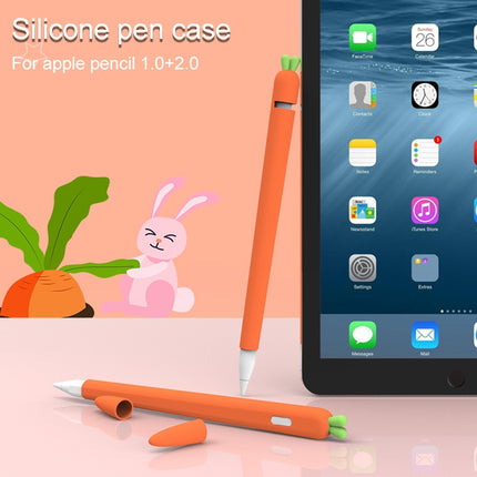 LOVE MEI For Apple Pencil 1 Carrot Shape Stylus Pen Silicone Protective Case Cover (Orange)-garmade.com