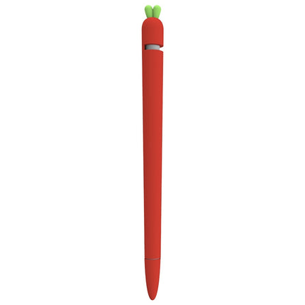 LOVE MEI For Apple Pencil 1 Carrot Shape Stylus Pen Silicone Protective Case Cover (Red)-garmade.com