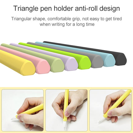 LOVE MEI For Apple Pencil 1 Triangle Shape Stylus Pen Silicone Protective Case Cover (Fluorescent Green)-garmade.com