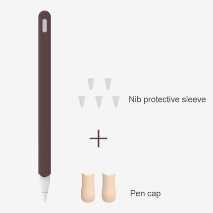 LOVE MEI For Apple Pencil 2 Stripe Design Stylus Pen Silicone Protective Case Cover (Black)-garmade.com