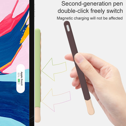 LOVE MEI For Apple Pencil 2 Stripe Design Stylus Pen Silicone Protective Case Cover (Black)-garmade.com
