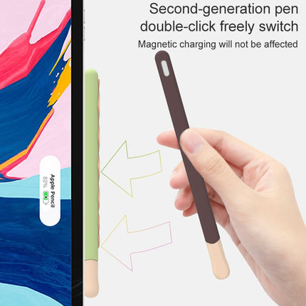 LOVE MEI For Apple Pencil 2 Stripe Design Stylus Pen Silicone Protective Case Cover (Pink)-garmade.com