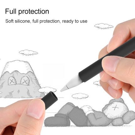 LOVE MEI For Apple Pencil 2 Middle Finger Shape Stylus Pen Silicone Protective Case Cover (Grey)-garmade.com