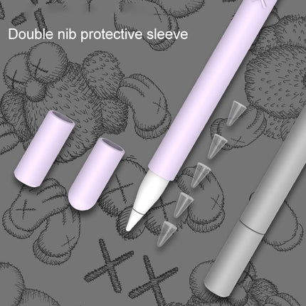 LOVE MEI For Apple Pencil 2 Middle Finger Shape Stylus Pen Silicone Protective Case Cover (Purple)-garmade.com