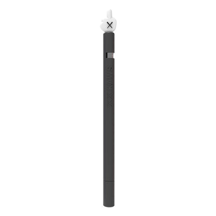 LOVE MEI For Apple Pencil 1 Middle Finger Shape Stylus Pen Silicone Protective Case Cover (Black)-garmade.com