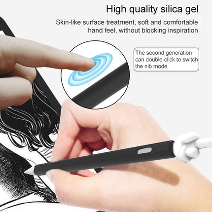 LOVE MEI For Apple Pencil 1 Middle Finger Shape Stylus Pen Silicone Protective Case Cover (Black)-garmade.com