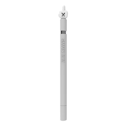 LOVE MEI For Apple Pencil 1 Middle Finger Shape Stylus Pen Silicone Protective Case Cover (Grey)-garmade.com