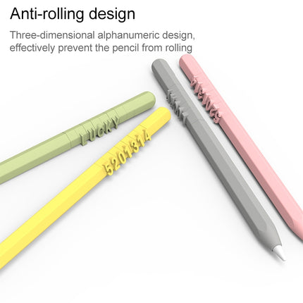 LOVE MEI For Apple Pencil 1 Number Letter Design Stylus Pen Silicone Protective Case Cover(Pink)-garmade.com