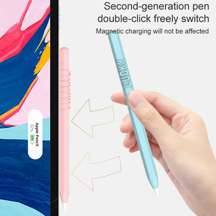 LOVE MEI For Apple Pencil 1 Number Letter Design Stylus Pen Silicone Protective Case Cover(Green)-garmade.com