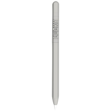 LOVE MEI For Apple Pencil 1 Number Letter Design Stylus Pen Silicone Protective Case Cover(Grey)-garmade.com