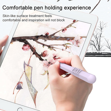 LOVE MEI For Apple Pencil 1 Number Letter Design Stylus Pen Silicone Protective Case Cover(Purple)-garmade.com