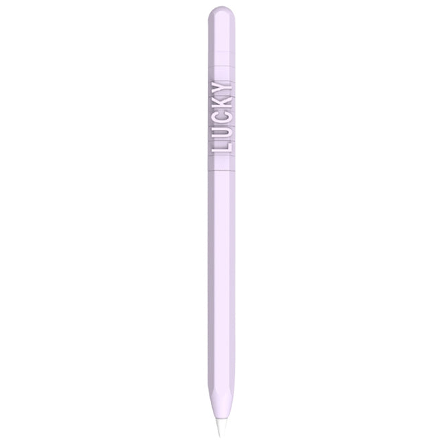 LOVE MEI For Apple Pencil 2 Number Letter Design Stylus Pen Silicone Protective Case Cover (Purple)-garmade.com