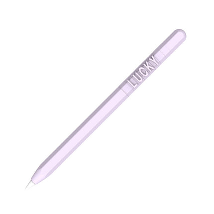 LOVE MEI For Apple Pencil 2 Number Letter Design Stylus Pen Silicone Protective Case Cover (Purple)-garmade.com