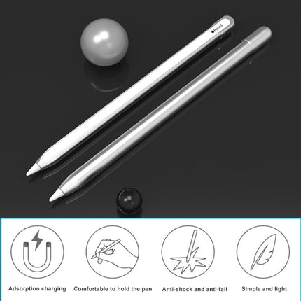 Metal Matte Non-slip Stylus Pen Protective Case for Apple Pencil 1 (Grey)-garmade.com