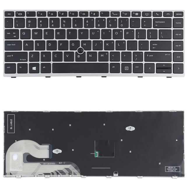 For HP Elitebook 840 G5 846 G5 745 G5 US Version Keyboard with Pointing Stick (Silver)-garmade.com