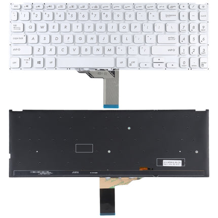 For Asus Vivobook X512 X512D X512DA X512F X512FA X512U US Version Keyboard with Backlight (Silver)-garmade.com